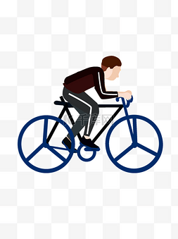 矢量手绘骑自行车的人可商用元素