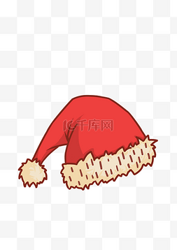 手绘红色圣诞帽图片_手绘红色圣诞帽插画