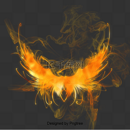 手绘卡通翅膀翅膀图片_卡通抽象火焰飞翼元素