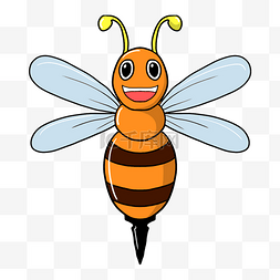蜜蜂采蜂蜜图片_卡通黄色小蜜蜂插画