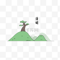 清明踏青背景图片_绿色植物清明插图