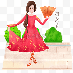 手拿花束图片_妇女节手拿花束女孩