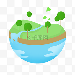 环境保护河流插画