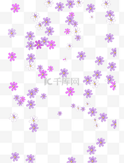 粉紫色图片_手绘雏菊花瓣粉紫色飘落漂浮矢量