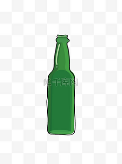 绿色空啤酒瓶可商用元素