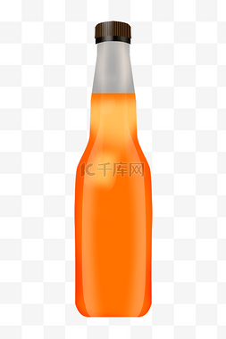 橙汁海报免费图片_手绘橙汁瓶子
