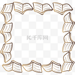 书卡通手绘边框图片_书简约扁平线条边框