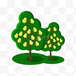多边形树林图片_矢量卡通果树