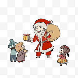 给孩子们的礼物图片_圣诞节送礼物给孩子们的圣诞老人