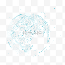 科技地球矢量素材图片_矢量蓝色网格地球