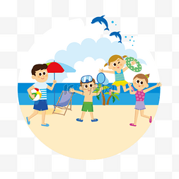 卡通手绘游泳圈图片_通用节日彩色卡通手绘夏季沙滩