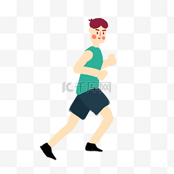 跑步运动健身的男孩