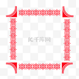 红色花纹花边边框装饰
