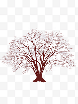枯树图片_冬天一棵枯树手绘设计可商用元素