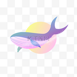 小海豚图片_矢量手绘卡通鲸鱼