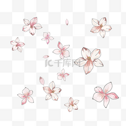 樱花烂漫落花粉色唯美PNG