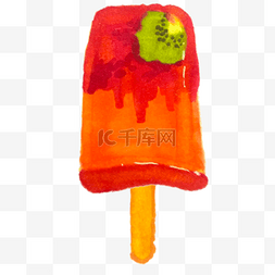 手绘水果冰棒图片_红色水果冰棒新鲜美味
