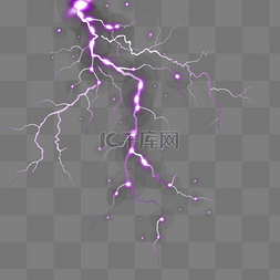 光源图片_紫色强烈枝杈闪电光源