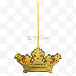大气妇女节图片_女王节王冠C4D精致金色金属挂饰