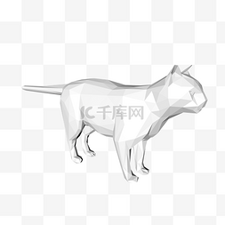 animal图片_low-poly猫咪立体风格模型PNG