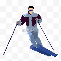 冬天户外人物图片_卡通滑雪人物