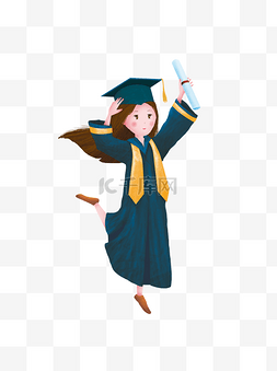 毕业季毕业设计图片_毕业季博士帽女孩元素