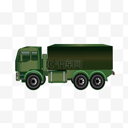 军绿色的卡车插画
