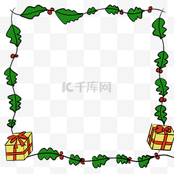 圣诞节图片_圣诞节绿色插画礼物PNG