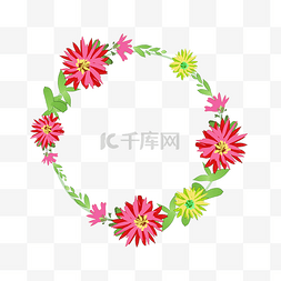 花卉植物花藤边框插画