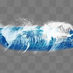 波浪海面图片_水浪白色水花蓝色海洋元素