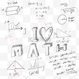 数学函数图片_卡通手绘数学教育函数曲线