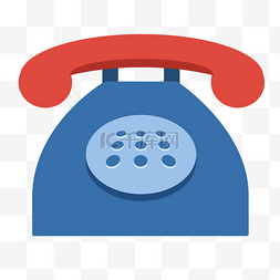 电话蓝色图片_红蓝色的复古电话机