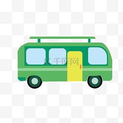 交通工具绿色图片_绿色小巴车