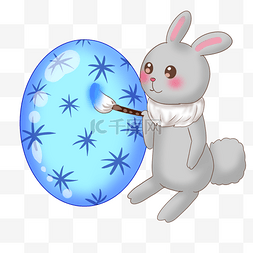 复活节彩蛋图片_复活节灰色兔子 