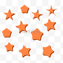 创意图片_手绘五角星基本形状