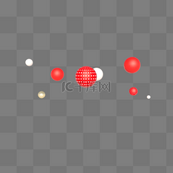红球球图片_C4D立体波点漂浮球