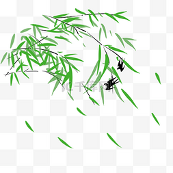 中国风意境竹子水彩插画