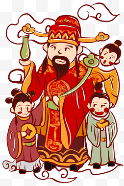 送财童子图片_新年财神爷送财童子图