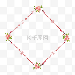 古典红色花朵图片_中国风可爱花朵矢量设计花纹简洁