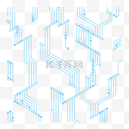 科技芯片线条图片_蓝色线条科技装饰图案