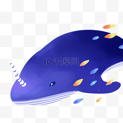 紫色圆弧鲸鱼元素