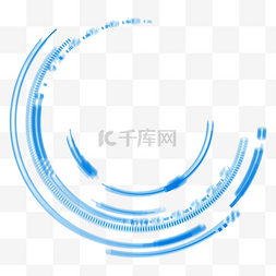 刻度表图片_蓝色环状圆形刻度表科技装饰图案