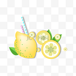 柠檬苹果梨图片_矢量手绘卡通柠檬