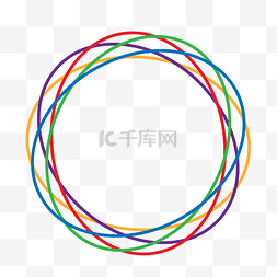 彩色圆圈矢量虚线圆素材
