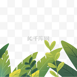 夏季图片_清新手绘大自然绿色小草夏天