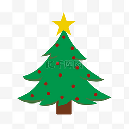 圣诞图片_圣诞节卡通扁平圣诞树元素