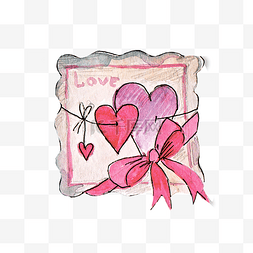 爱情信图片_卡通手绘水彩邮票