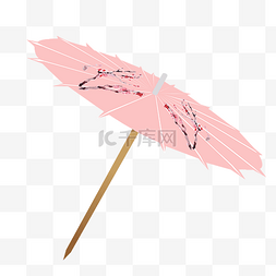 民族风油纸伞图片_矢量卡通粉色油纸伞