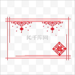 红色灯笼矢量素材图片_春节新年红色边框