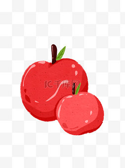 手绘水果插画图片_苹果手绘水果食物卡通插画元素